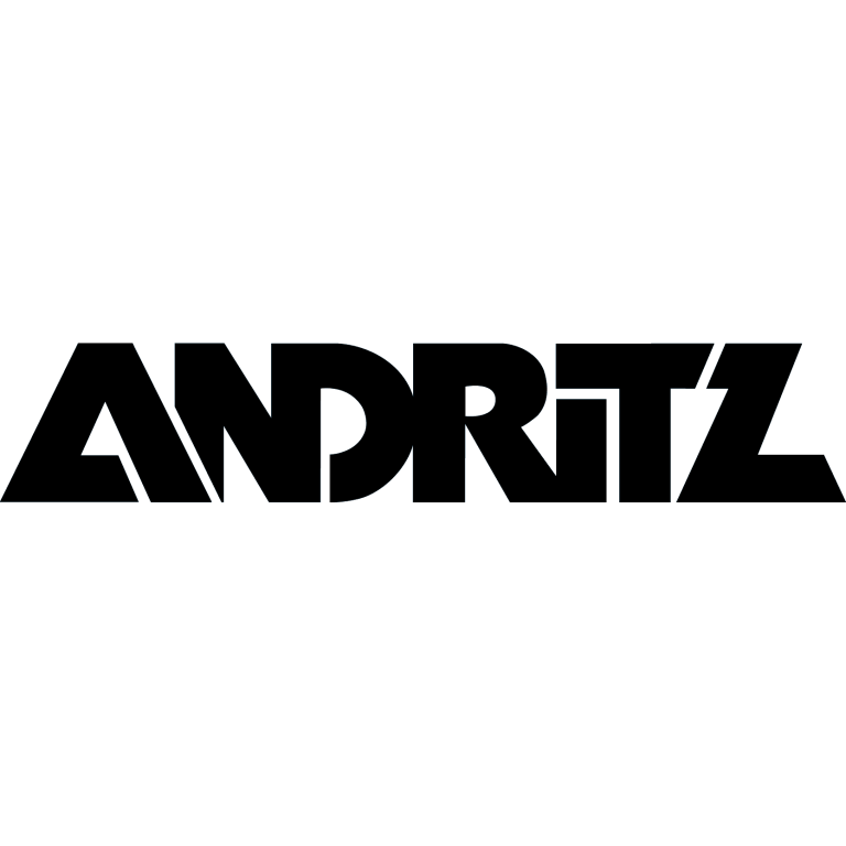 Das Logo der ANDRITZ AG auf blauem Hintergrund.