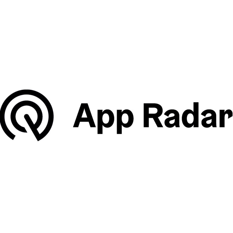 App Radar-Logo mit grauem Hintergrund.