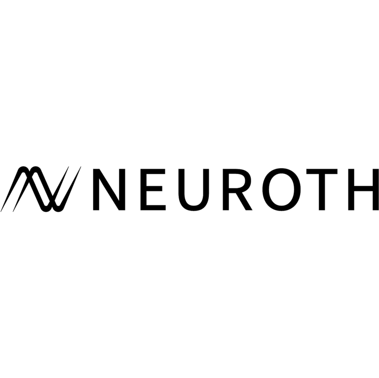 Neuroth-Logo auf blauem Hintergrund.