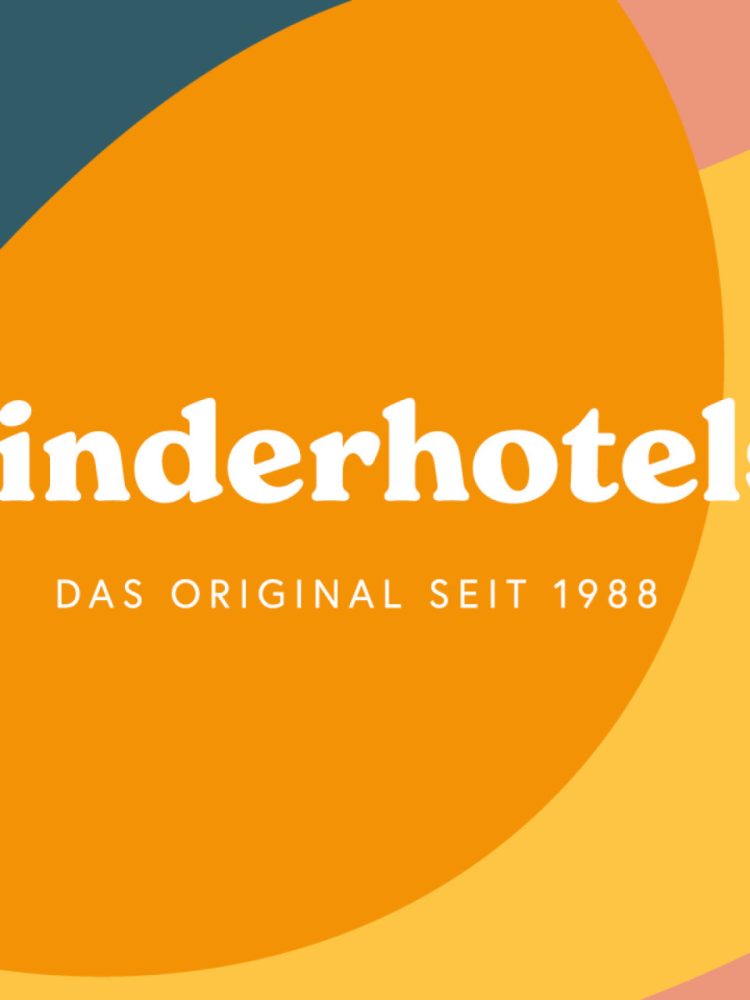 The Kinderhotels logo on a colorful background.