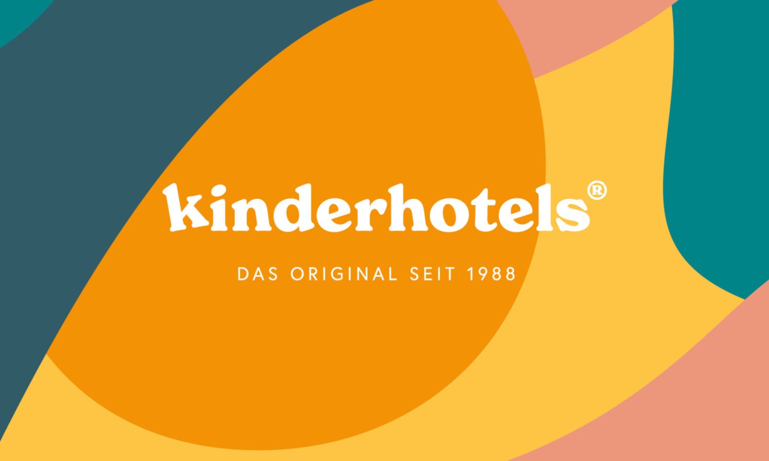 Das Kinderhotels-Logo auf buntem Hintergrund. Das Kinderhotels-Logo auf buntem Hintergrund.